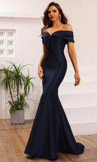 Terani Couture 251E4565 - Off Shoulder Seam-Sculpted Evening Gown - designer evening gown at Silhouette Dresses