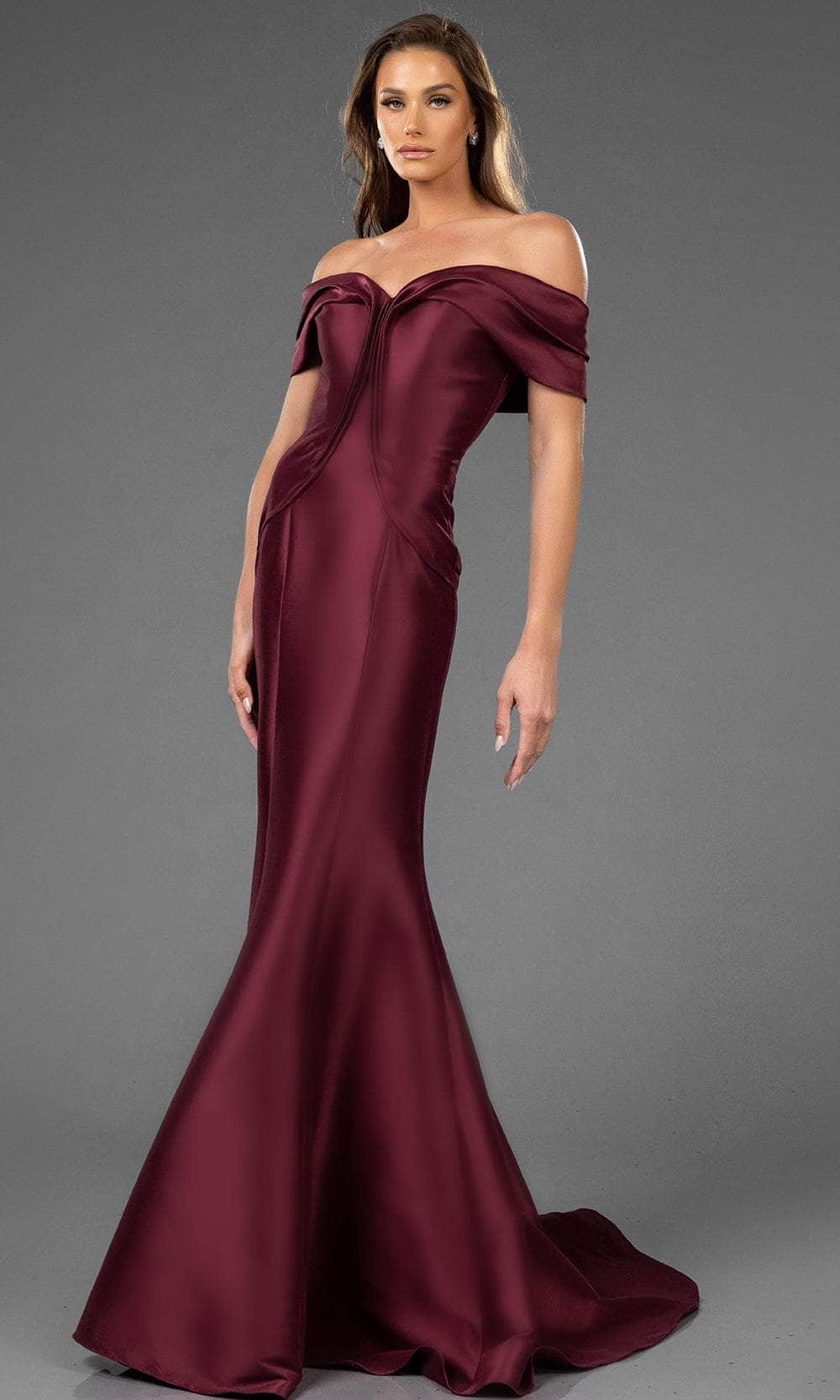Terani Couture 251E4565 - Off Shoulder Seam-Sculpted Evening Gown - view 5