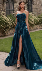 Terani Couture 251E4637 - Ruffled Straight Across Evening Gown - designer formal gown at Silhouette Dresses