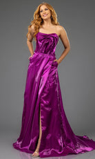 Terani Couture 251E4637 - Ruffled Straight Across Evening Gown - detail view