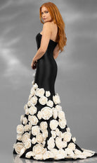 Terani Couture 251GL4184 - Floral Appliqued Straight Neck Evening Gown - view 11