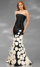 Terani Couture 251GL4184 - Floral Appliqued Straight Neck Evening Gown - view 8