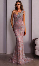 Terani Couture 251GL4315 - One Shoulder Trumpet Dress Clearance Sale - designer evening gown at Silhouette Dresses