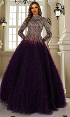 Terani Couture 251GL4318 - Long Sleeve Ruffled Ballgown - designer formal gown at Silhouette Dresses