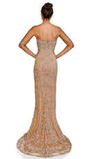 Terani Couture 251GL4346 - Sweetheart Tulle Sheath Evening Gown - back view