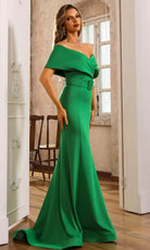 Terani Couture 251M4260 - Short Sleeve Seam-Sculpted Evening Gown