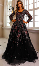 Terani Couture 251M4408 - Floral Beaded Sheer Ballgown Clearance Sale - designer mother of the bride dress at Silhouette Dres