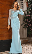 Terani Couture 251M4423 - Illusion Bateau Beaded Accent Evening Gown - designer mother of the bride dress at Silhouette Dress