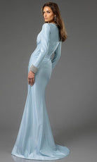 Terani Couture 251M4433 - Wrap Skirt Long Sleeve Evening Dress - back view