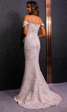 Terani Couture 251M4435 - Straight Neck Jacquard Evening Dress - detail view