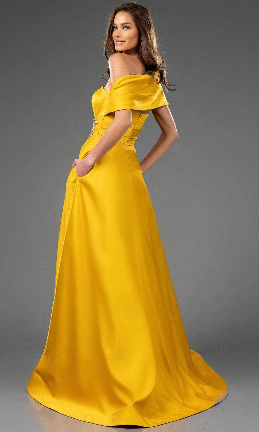 Terani Couture 251M4441 - One Sholder Pleated Waistband Evening Gown - view 7