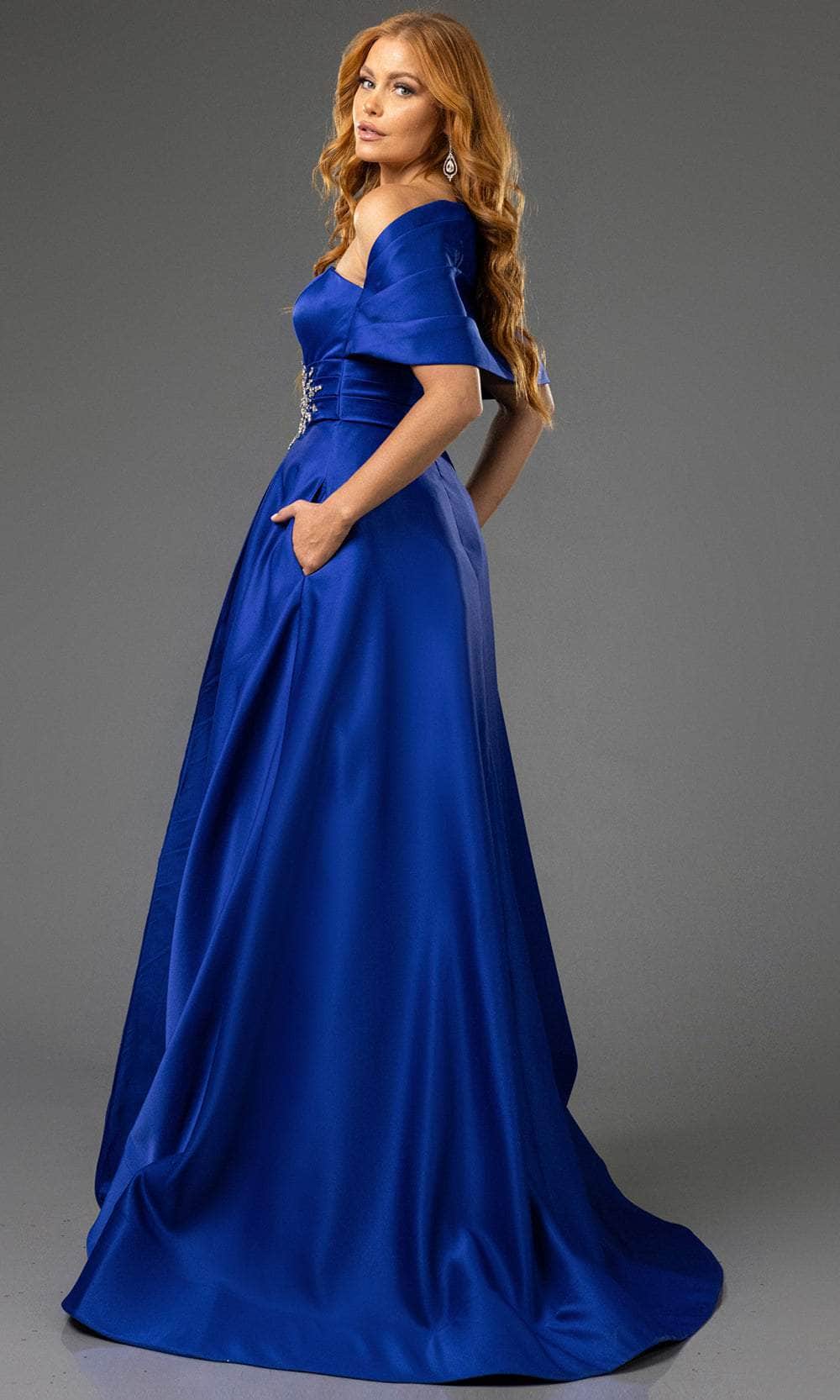 Terani Couture 251M4441 - One Sholder Pleated Waistband Evening Gown - view 5