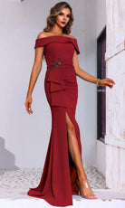 Terani Couture 251M4444 - Fold-Over Neckline Gown - designer mother of the bride dress at Silhouette Dresses