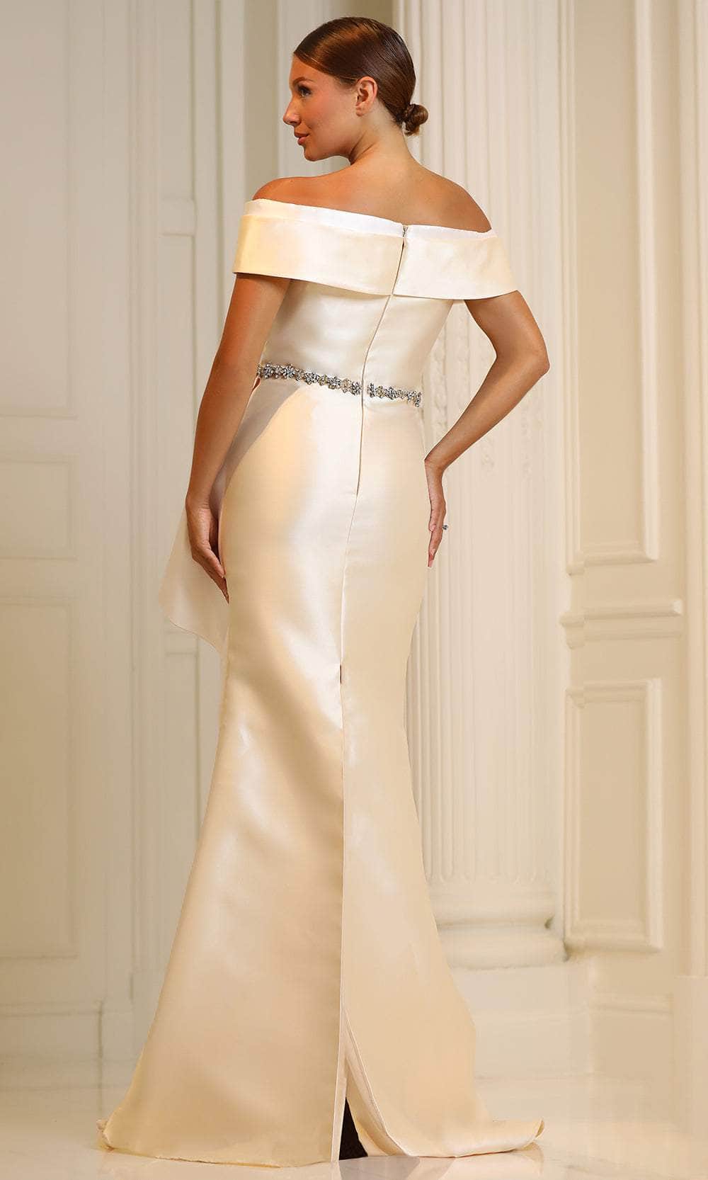 Terani Couture 251M4452 - Peplum Waist Short Sleeve Evening Gown - view 5