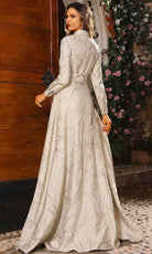 Terani Couture 251M4458 - Collared V-Neck Jacquard Evening Dress