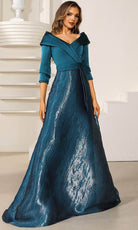 Terani Couture 251M4461 - V-Neck A-Line Evening Dress
