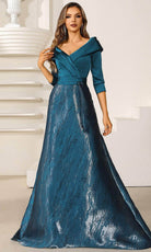 Terani Couture 251M4461 - V-Neck A-Line Evening Dress