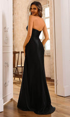 Terani Couture 251P4055 - Deep V-Neck Ruched Metallic Prom Gown - view 10