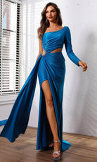 Terani Couture 251P4056 - One Sleeved Illusion Cutout Prom Dress