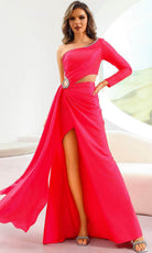 Terani Couture 251P4056 - One Sleeved Illusion Cutout Prom Dress - detail view