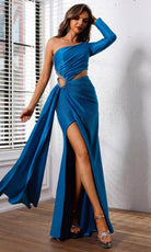 Terani Couture 251P4056 - One Sleeved Illusion Cutout Prom Dress - designer formal gown at Silhouette Dresses