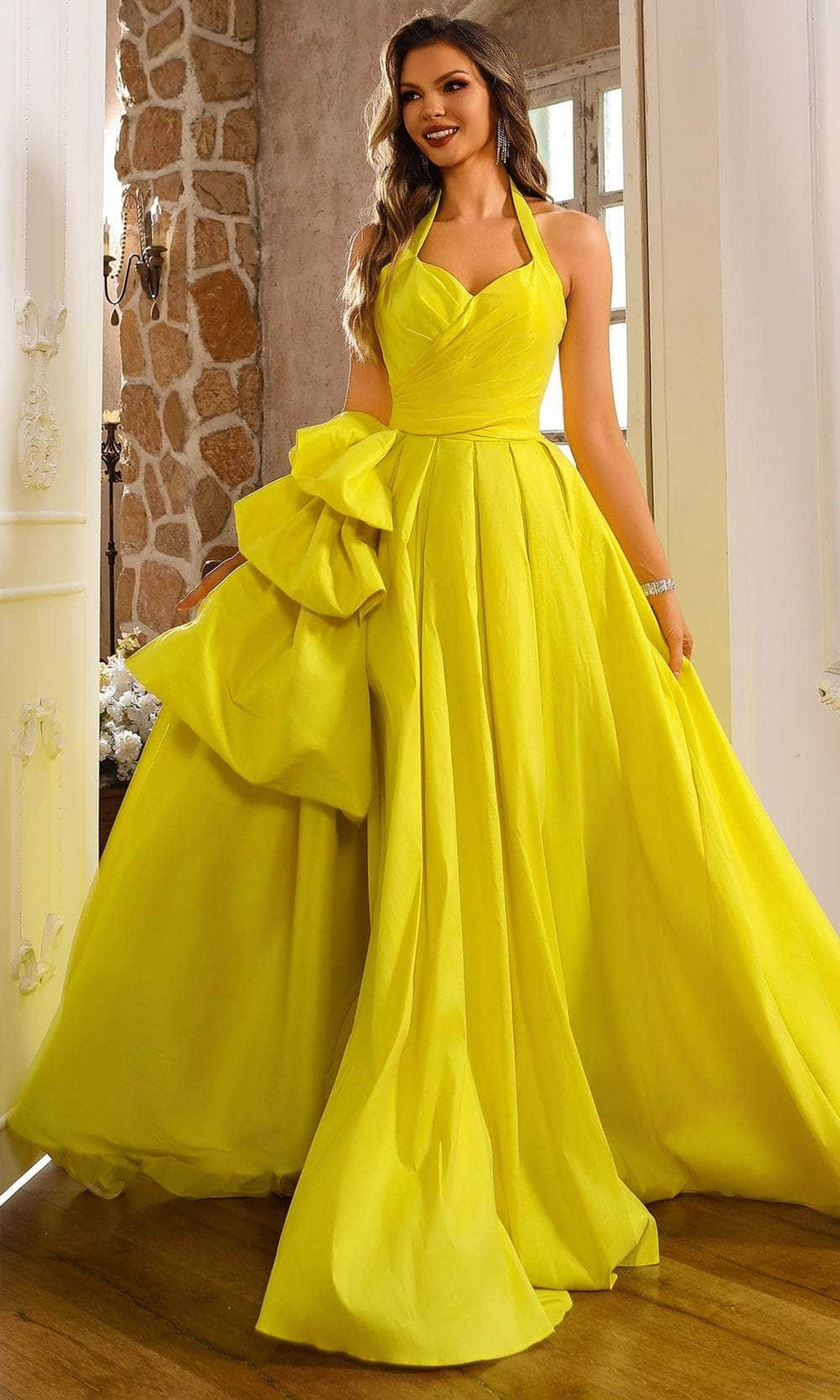 Terani Couture 251P4058 - Backless Taffeta Pleated Ballgown
