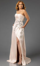 Terani Couture 251P4061 - Straight Neck Beaded Applique Prom Gown