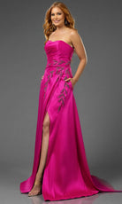 Terani Couture 251P4061 - Straight Neck Beaded Applique Prom Gown - view 5