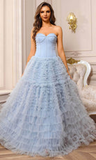 Terani Couture 251P4092 - Corset Strapless Ballgown - designer ball gown at Silhouette Dresses