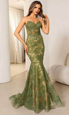 Terani Couture 251P4355 - Strapless Embroidered Bodice Prom Dress