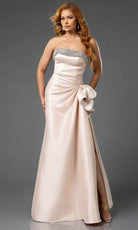 Terani Couture 252E5131 - Beaded Trim Straight Neckline Evening Gown
