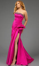 Terani Couture 252E5131 - Beaded Trim Straight Neckline Evening Gown - view 8
