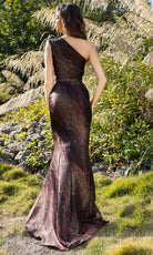 Terani Couture 252E5159 - One Shoulder Jacquard Sheath Gown