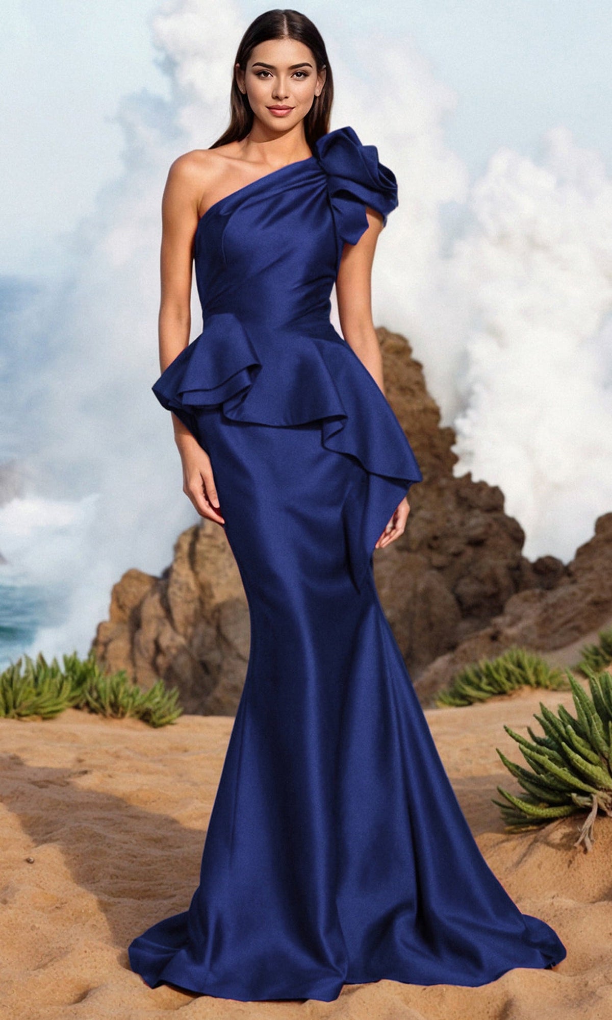 Terani Couture 252E5546 - Ruffled Mermaid Evening Gown