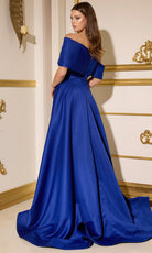 Terani Couture 252M5312 - Ruched Detail Off Shoulder Gown with Slit
