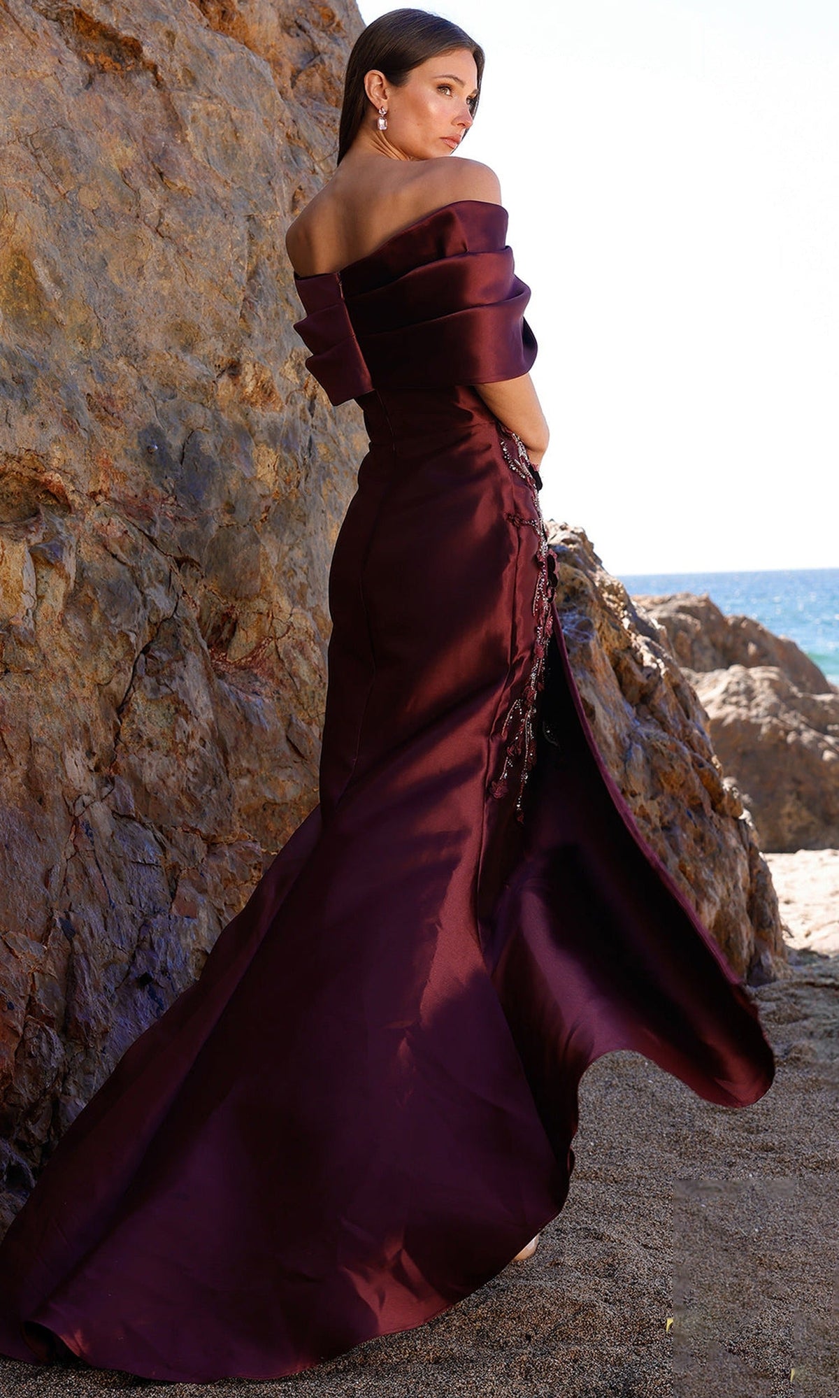 Terani Couture 252M5324 - Beaded Off-Shoulder Mermaid Gown