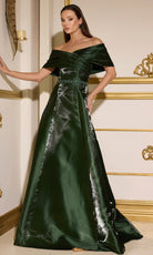 Terani Couture 252M5326 Beaded Pleated A-line Dress