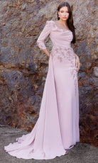 Terani Couture 252M5338 - Square Neck Floral Sequin Gown