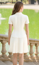 Terani Couture 261C6519 - Collared Short Sleeve Tweed Dress