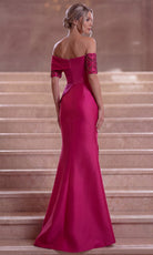 Terani Couture 261E6210 - Short Sleeve Beaded Applique Evening Gown