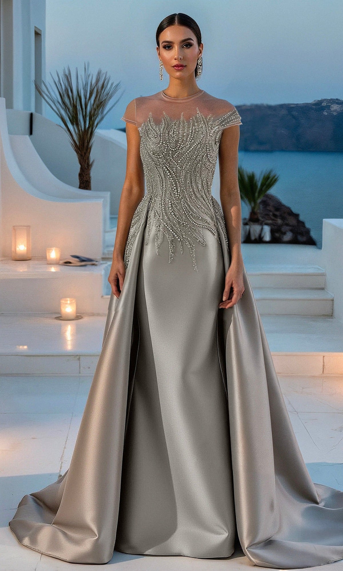Terani Couture 261E6254 Beaded Mikado Dress