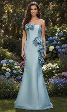Terani Couture 261E6698 - Stretch Mikado Straight Neck Mermaid Gown