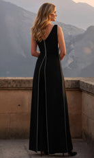 Terani Couture 261E6743 Plunging V-Neck Jumpsuit