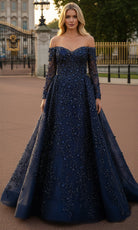 Terani Couture 261GL6659 - Off Shoulder Beaded Tulle Ballgown