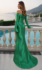 Terani Couture 261M6412 - Off Shoulder Long Sleeve Mikado Gown