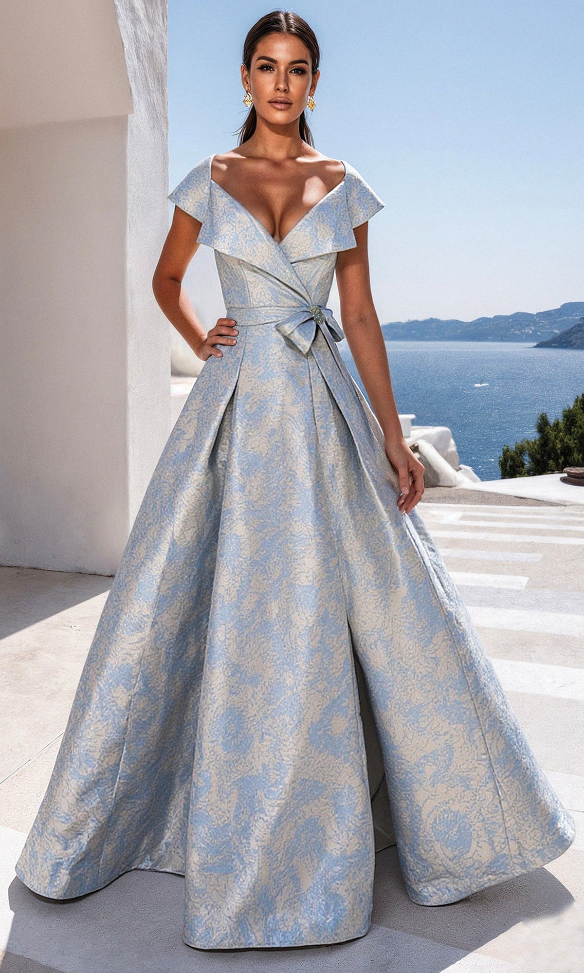 Terani Couture 261M6443 Jacquard Dress