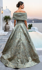 Terani Couture 261M6453 Floral Jacquard Dress