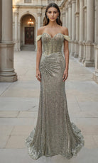 Terani Couture 261P6106 - Sweetheart Off Shoulder Beaded Gown