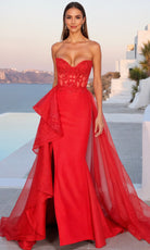 Terani Couture 261P6261 - Lace Corset Prom Dress with Overskirt