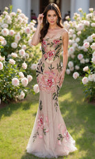 Terani Couture 261P6677 - Embroidered Floral Mermaid Prom Gown